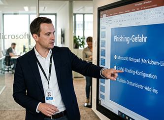 Hacking-Warnung am Bildschirm